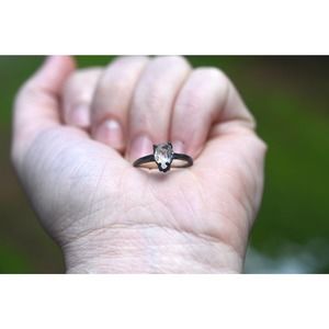 Simple Alternative Diamond Engagement Ring Raw Diamond Rough Diamond Ring